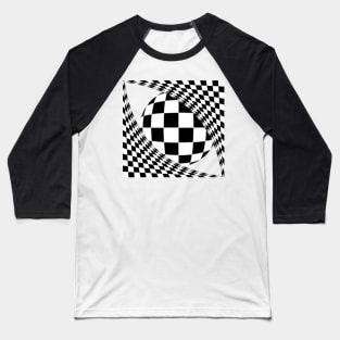 Abstract Chessboard Design 2 Baseball T-Shirt